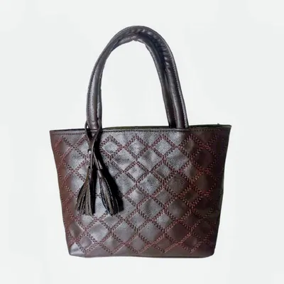 Fashionable Quilted PU Leather Handbag with 2 Chambers for Women