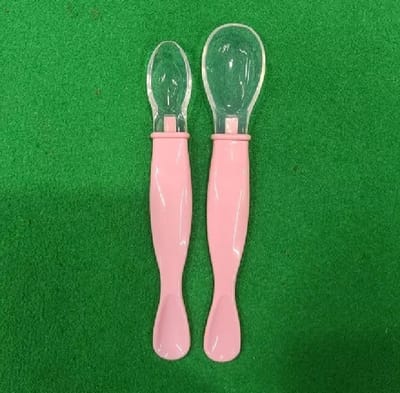 সিলিকনের চামচ বাচ্চাদের খাবার খাওয়ানোর জন্য সিলিকনের চামচ ২ পিসের সেট