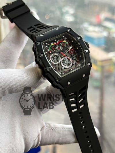 RICHARD MILLE BLACK CASE BLACK BELT