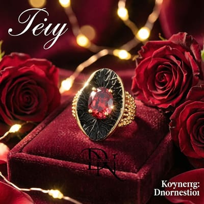 Exaggerated Black Gold Red Zircon Ring – Retro Bohemian Geometric Statement Ring for Men & Women