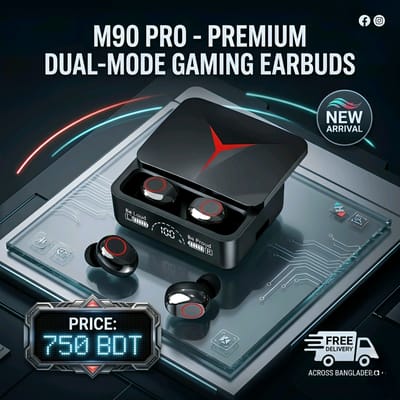 🔊 M90 Pro TWS Earbuds – HD Voice Noise Cancelling 🎧