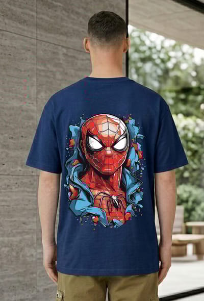 Spider Hero Graphic Back Print T-Shirt