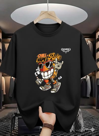Chill Ride Street Cartoon Graphic T-Shirt
