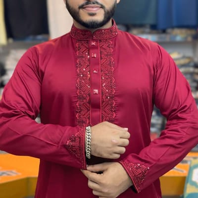 Cot Sequence Embroidery Panjabi