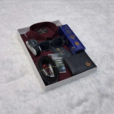 Maroon Shirt Gift Combo For Men