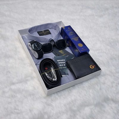 Silver Shirt Gift Combo Set For Men