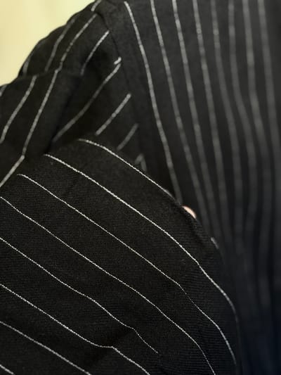 Jet black striped men’s shirt - Image 3
