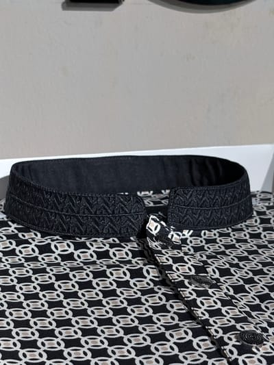 Black and White Print Panjabi - Image 3