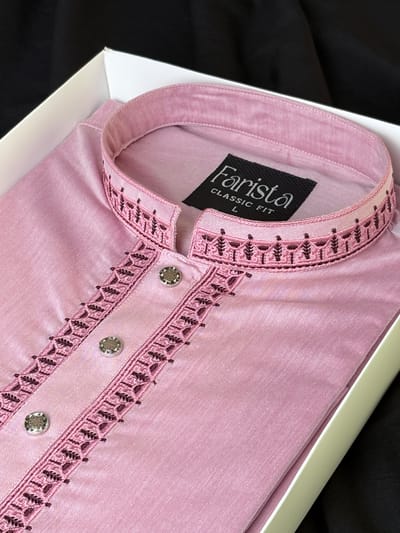 Pink Embroidery Panjabi - Image 2