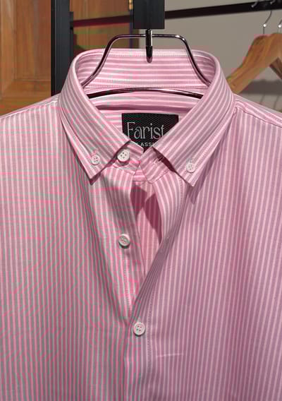 Light Pink And White Striped Shirt - Image 1