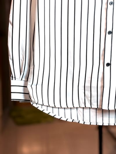 White And Black Stripe Shirt - Image 3