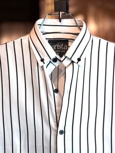 White And Black Stripe Shirt - Image 2