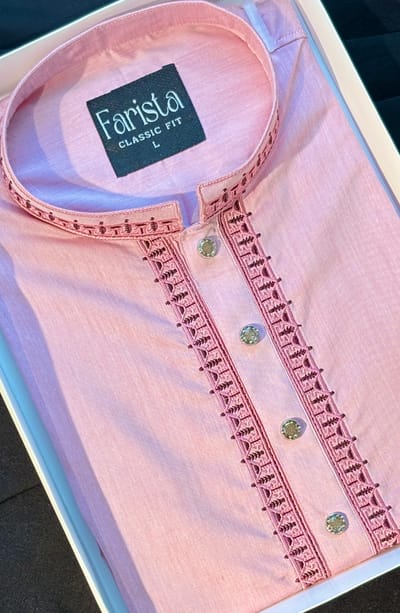 Pink Embroidery Panjabi - Image 3