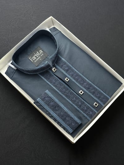 Mens Premium Blue Panjabi - Image 1