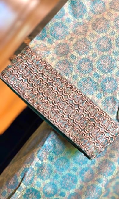 Royal Olive Golden Printed Panjabi - Image 4