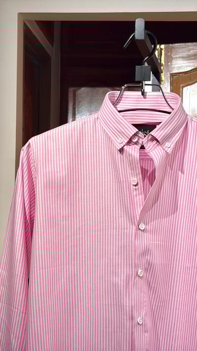 Light Pink And White Striped Shirt - Image 2