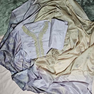 3 piece Luxurious-Embroidered Collection by Tawakkal - Lavender - Image 5