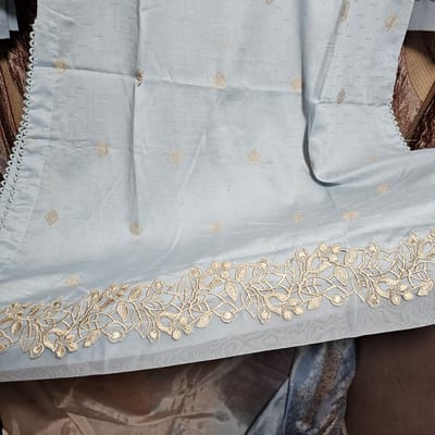 3 piece Luxurious-Embroidered Collection by Tawakkal - Misty Blue - Image 4