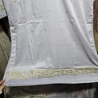 3 piece Luxurious-Embroidered Collection by Tawakkal - Lavender - Image 3