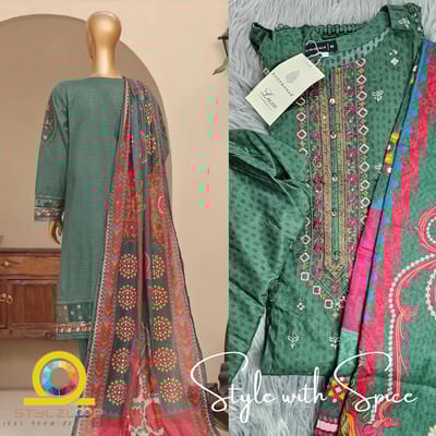 3 Piece Stitched SADABAHAR Premium Embroidered Printed Lawn Collection - Image 3