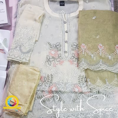 Cala Embroidered Chiffon By Tawakkal | Semi-stitched - Image 2