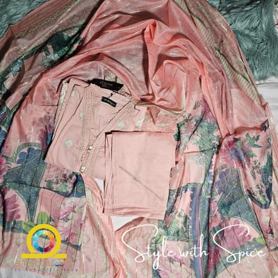 3 Piece Stitched Embroidered Elegant Lawn Collection | Regalia-Pink (Imported from Pakistan) - Image 4