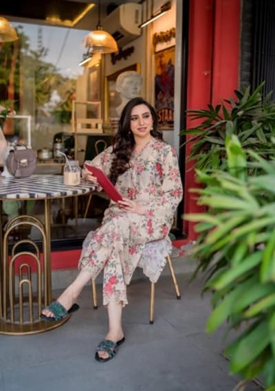 2 Piece Ready to wear Embroidered Shirt & Trouser | Lakhany- Multicolor - Image 2