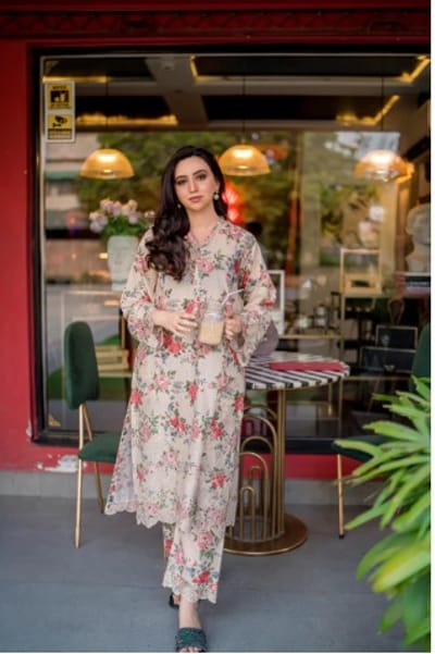 2 Piece Ready to wear Embroidered Shirt & Trouser | Lakhany- Multicolor - Image 3