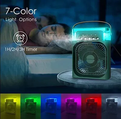 3 in 1 USB Portable Non Rechargeable Air Cooling Fan with Humidifier Purifier Mist and LED Light