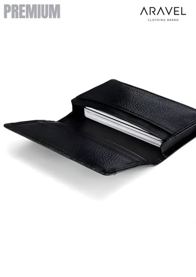 Aravel Premium Black Card Holder for Men – Mini Money Bag - Image 1