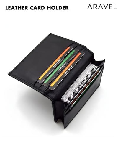 Aravel Premium Black Card Holder for Men – Mini Money Bag - Image 3