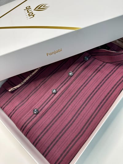 Maroon Stone Stripe Panjabi -A1S010