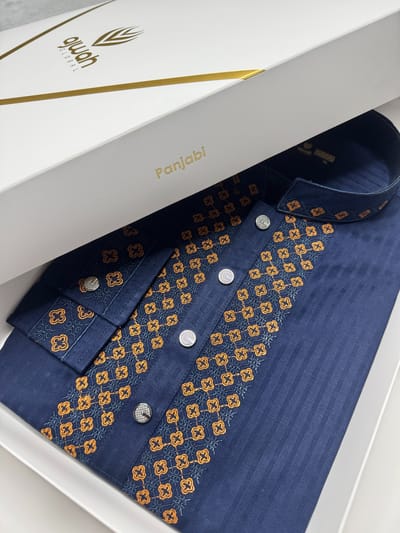 Blue Ember Classic Luxury Panjabi -A3B131
