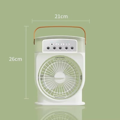 3 In 1 Air Cooling USB Fan with LED Night Light Water Fan - Image 2