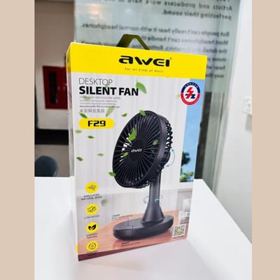 Awei F29 Compact Strong Wind Rechargeable Fan Desktop Silent Fan - Image 4