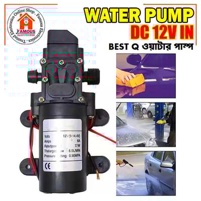 Diaphragm Water PUMP DC 12V 100PSI 7.0LPM Water Pump for Bike or Car Wash & Garden