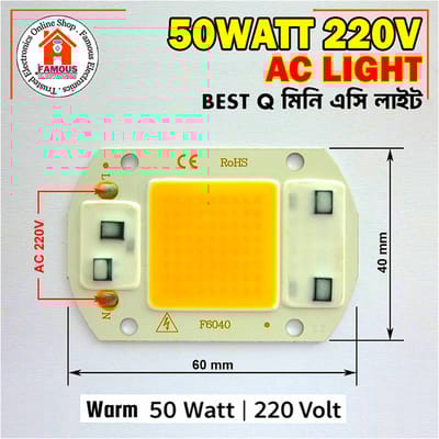 50W AC 220V COB LED Light (Warm)
