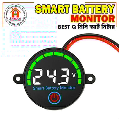 Smart Battery Monitor DC 7–55V Digital Battery Level Indicator With Voltage Display And Alarm Function