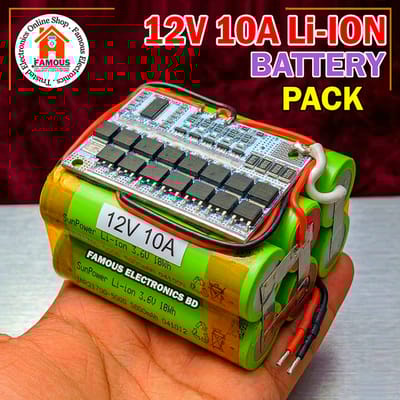 12V 10A Li-Ion 21700 Battery Pack