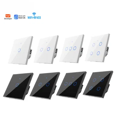 Tuya Smart Wall Switch (1–4 Gang) | App + Bluetooth + Touch + RF Remote + Regulator & Socket