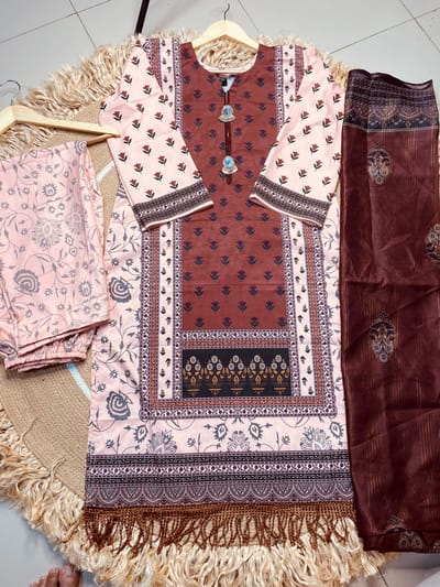 ডিজিটাল প্রিন্ট রেডিমেড থ্রি পিস - Image 2