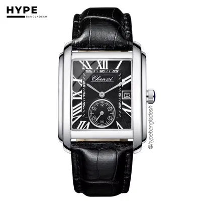 Chenxi Tank Watch (Silver-Black)