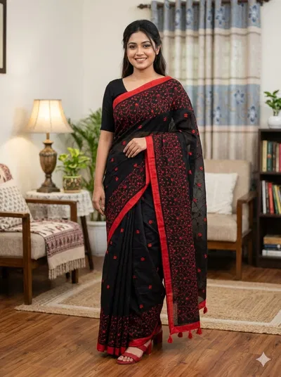 Embroidery Premium Half Silk Sharee