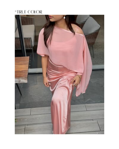Pink and Poncho Dress - Image 6