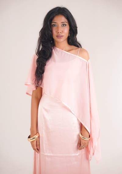 Pink and Poncho Dress - Image 1