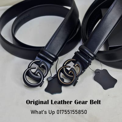 Gucci Premium Original Leather Gear Buckle Belt With Box