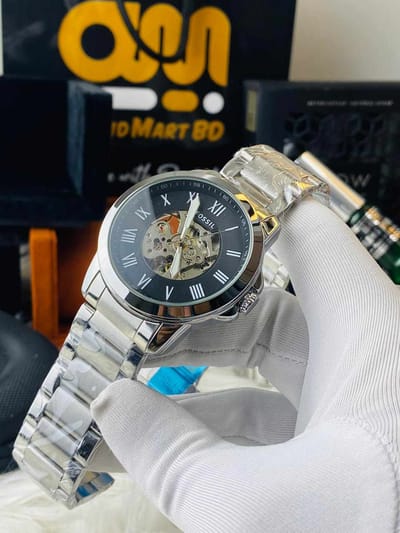 FOSSIL SKLETON | SILVER BLACK | AUTOMATIC