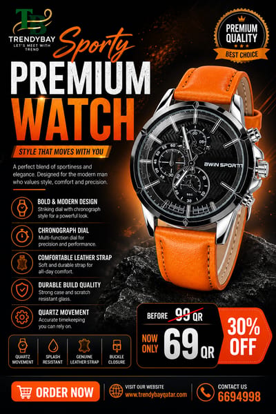 Premium Chronograph Style Leather Watch
