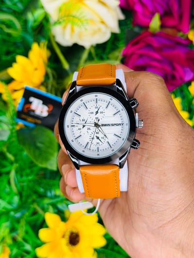 ⌚ Stylish Sport Chronograph Watch – Leather Strap Edition