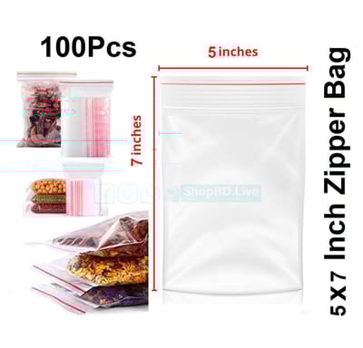 5"/7" Zip/Zipper Lock Poly Bag(5inch/7inch) 100pcs Zipper lock bag 5" x 7" inch Small Mini Size Pack Poly Resealable Zip Lock Poly Bag for Plastic Storage Packet 5"/7" Zip/Zipper Lock Poly Bag(5inch/7inch) 100pcs